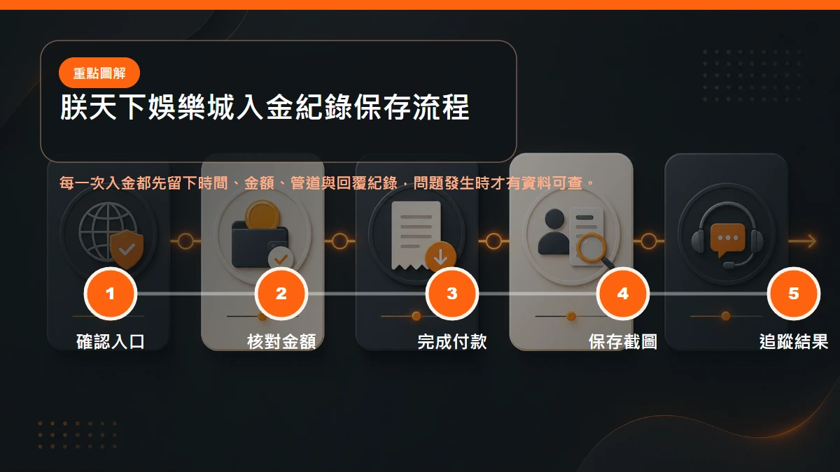 入金紀錄保存流程,從確認管道、付款、保存截圖到客服追蹤