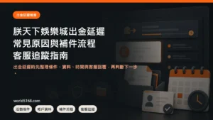TU娛樂城出金延遲、常見原因、補件與客服追蹤流程封面圖