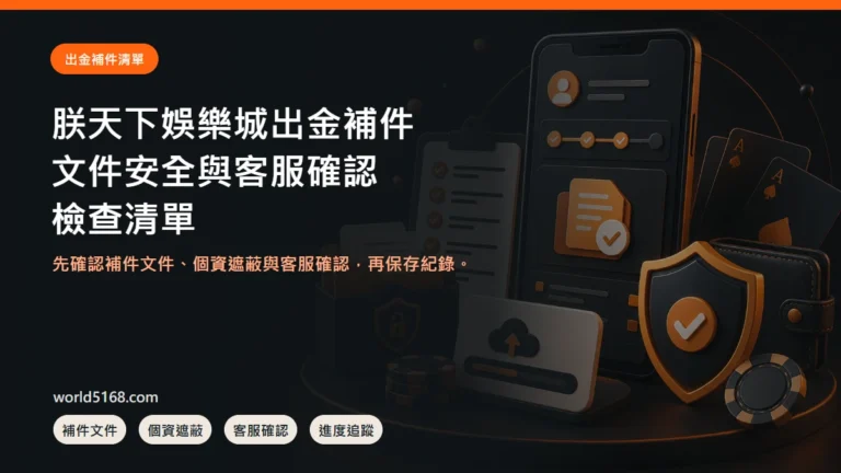 TU娛樂城出金補件怎麼準備？文件、安全與客服確認清單 精選圖片