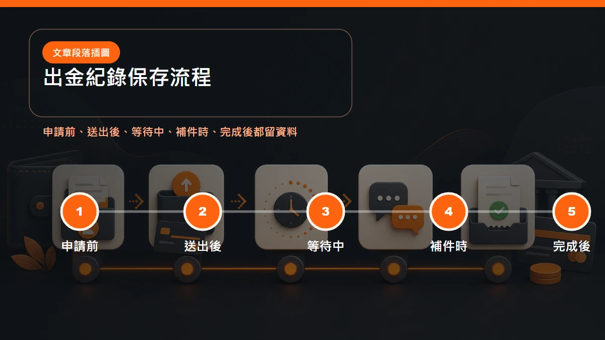 TU娛樂城出金紀錄保存流程:申請前、送出後、等待中、補件時、完成後都留資料
